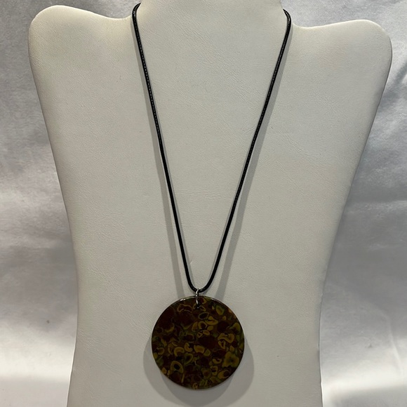 Natural Ocean Jasper Pendant Necklace - Picture 2 of 3